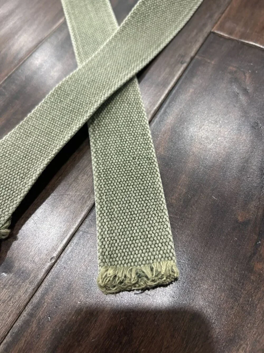 45 in Canvas Adjustable Belt Olive Green Metal Buckle Minimalist Techwear